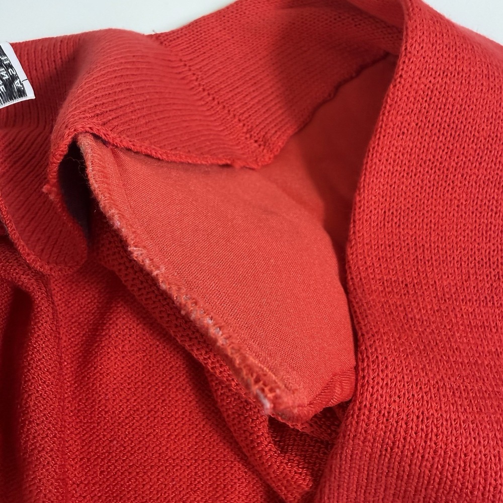 Vintage St. John By Marie Gray Knit Swaer & Skirt Red W/ Gold Accessories Size 8 - Picture 7 of 14